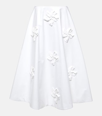 Jupe midi en coton à fleurs | Valentino