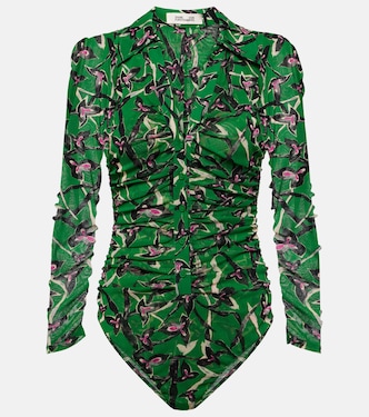 Giorgi printed mesh bodysuit | Diane von Furstenberg