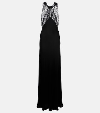 Robe aus Seiden-Charmeuse mit Spitze | Saint Laurent
