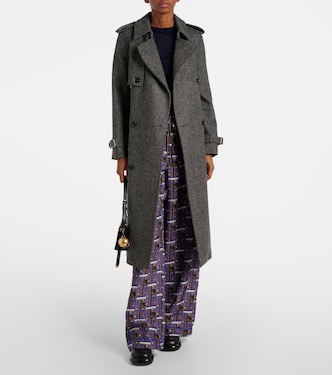 Pantaloni regular in seta a quadri | Burberry