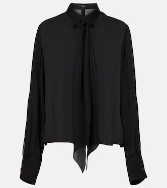 Blusa in seta con fiocco | Wardrobe.NYC