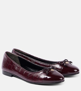 Croc-effect leather ballet flats | Tory Burch