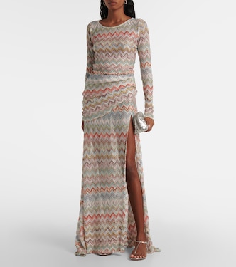 Falda larga metalizada en zigzag | Missoni