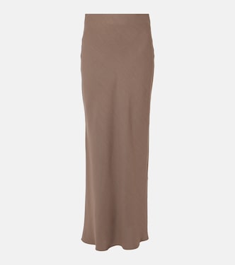 High-Rise-Maxirock aus Twill | Brunello Cucinelli