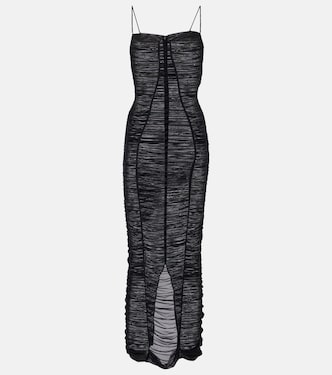 Sheer draped tulle midi dress | Dolce&Gabbana