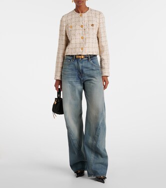 Jeans barrel de tiro alto | Versace