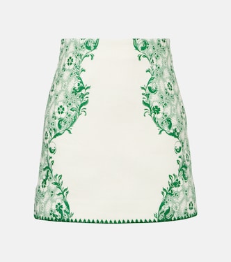 Minifalda de lino y algodón estampada | Alémais