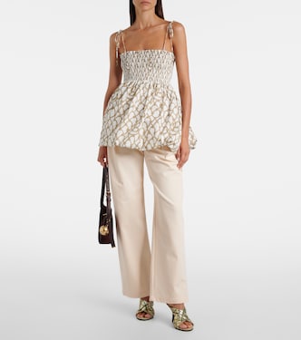 Knot shirred cotton minidress | Burberry