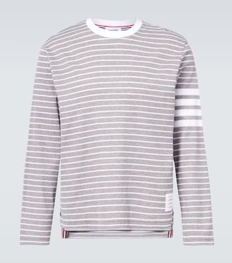 Milano 4-Bar striped cotton T-shirt | Thom Browne