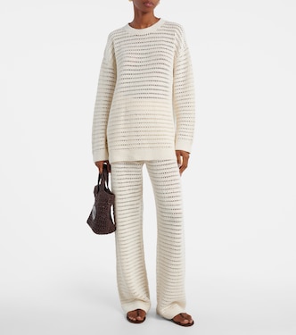 Lucy crochet mid-rise straight pants | Leset