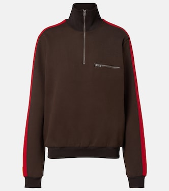Cotton-blend jersey half-zip sweater | Maison Margiela