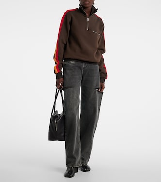 Cotton-blend jersey half-zip sweater | Maison Margiela