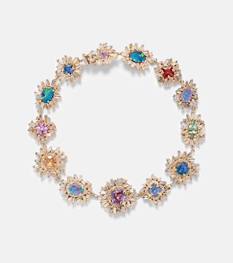 Pulsera Flower Burst de oro de 18 ct con ópalo, zafiro y diamantes | Suzanne Kalan