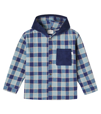 Faro checked hooded cotton flannel shirt | Cozmo