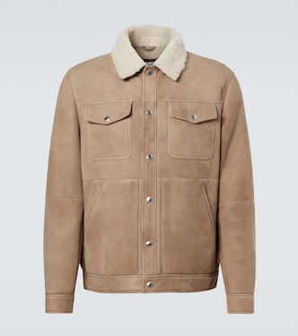 Jacke aus Veloursleder mit Shearling | Brunello Cucinelli