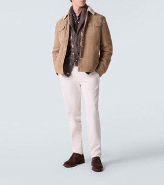 Shearling-trimmed suede jacket | Brunello Cucinelli