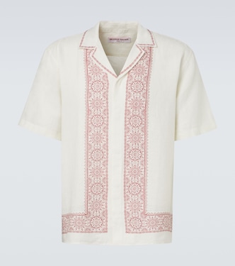 Maitan printed linen bowling shirt | Orlebar Brown