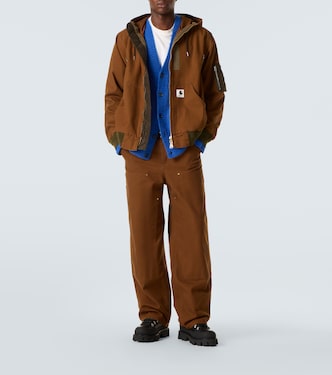x Carhatt جاكيت بافر من القطن بغطاء للرأس | Sacai