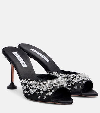 Verzierte Mules Bisous 85 aus Satin | Aquazzura