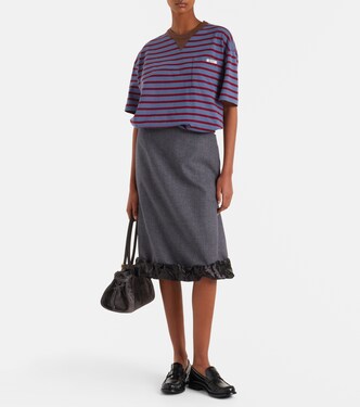 Striped cotton jersey T-shirt | Prada