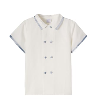 Silk-trimmed linen and cotton shirt | Pepa London