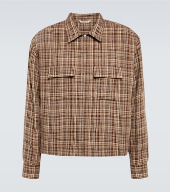 Chaqueta de lino y seda a cuadros | Auralee