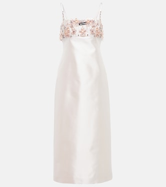 Verziertes Midikleid aus Seide und Wolle | Miu Miu