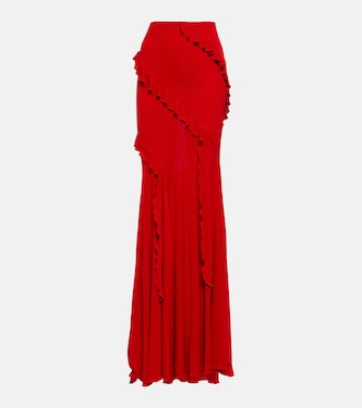 Falda larga de jersey con volantes | Blumarine