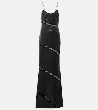 Lace-embroidered faux leather dress | Alessandra Rich