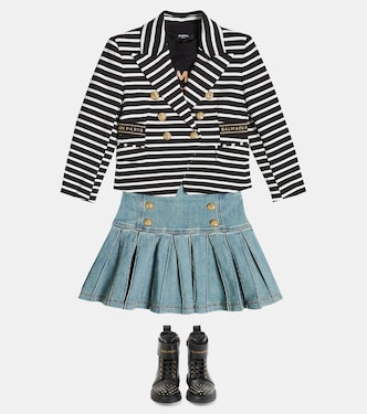 Blazer cruzado a rayas | Balmain Kids