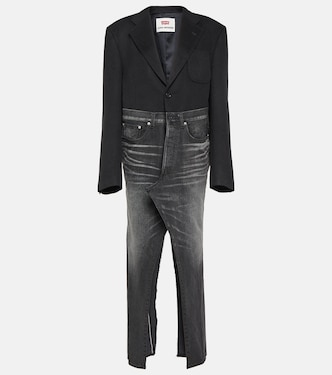 Vestido midi de denim y lana | Junya Watanabe