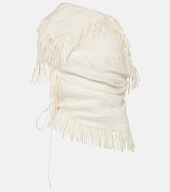 Villus Crinkle fringed draped top | Christopher Esber