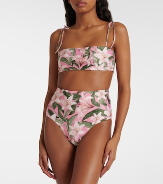 Braga de bikini Magenta floral de tiro alto | Agua by Agua Bendita