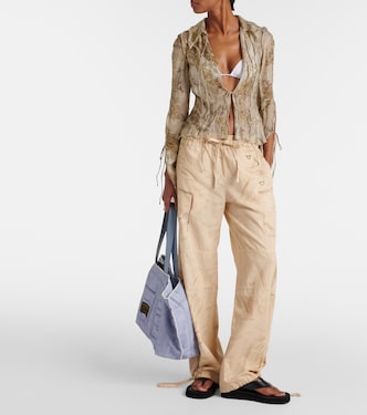 Trompe l'œil linen and cotton cargo pants | Acne Studios