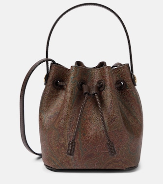 Mini paisley jacquard and canvas bucket bag | Etro