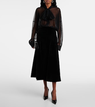 Bow-detail oversized mesh bodysuit | Norma Kamali