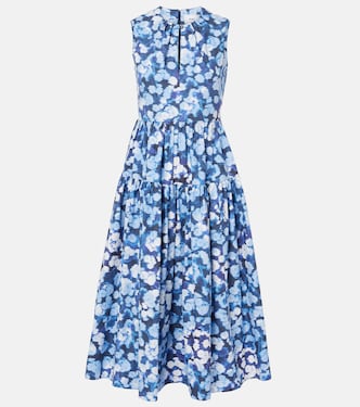 Floral-appliqué ruffled cotton cocktail dress | Erdem