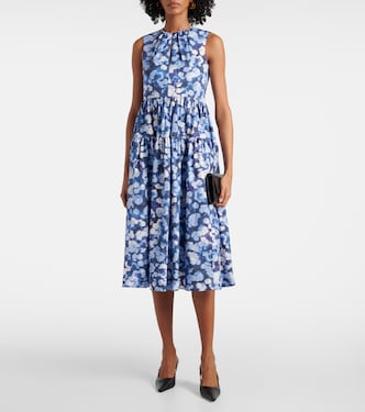 Abito midi in cotone con stampa floreale | Erdem
