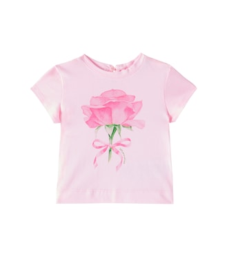 Baby floral cotton jersey T-shirt | Monnalisa