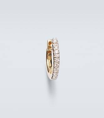 14kt gold single hoop earring with diamonds | Mateo