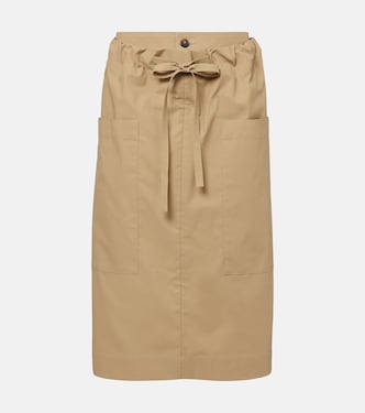 Falda midi de algodón revestido | Tod's