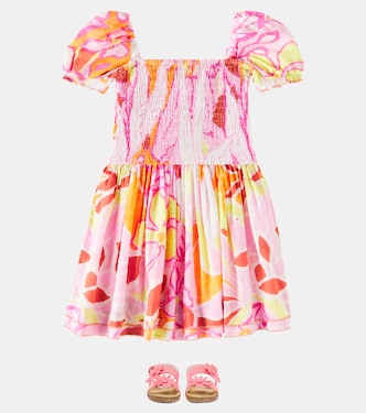 Abito Bertha in cotone arricciato | Poupette St Barth Kids
