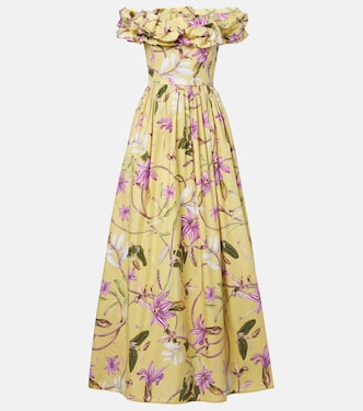 Vestido largo Espliego en popelín floral | Agua by Agua Bendita