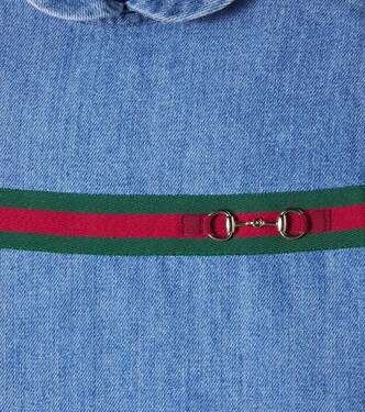 Jeanskleid Horsebit Web Stripe | Gucci Kids