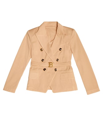 Blazer de algodón de doble botonadura | Balmain Kids