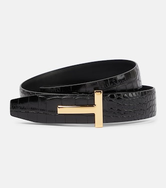 Cintura Monogram in pelle con stampa | Tom Ford