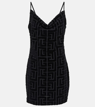 Monogram embroidered cotton minidress | Balmain