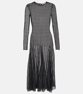 Robe midi en dentelle à carreaux | Ami Paris
