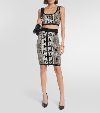 Monogram jacquard crop top | Balmain