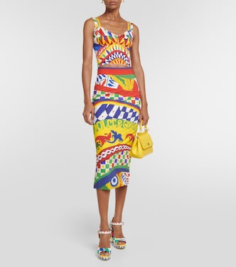 Printed silk-blend bustier top | Dolce&Gabbana